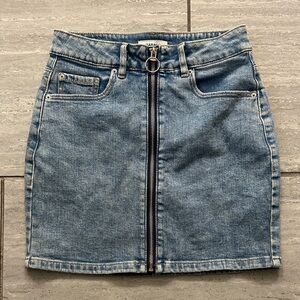 Garage Light Blue Denim Mini Skirt